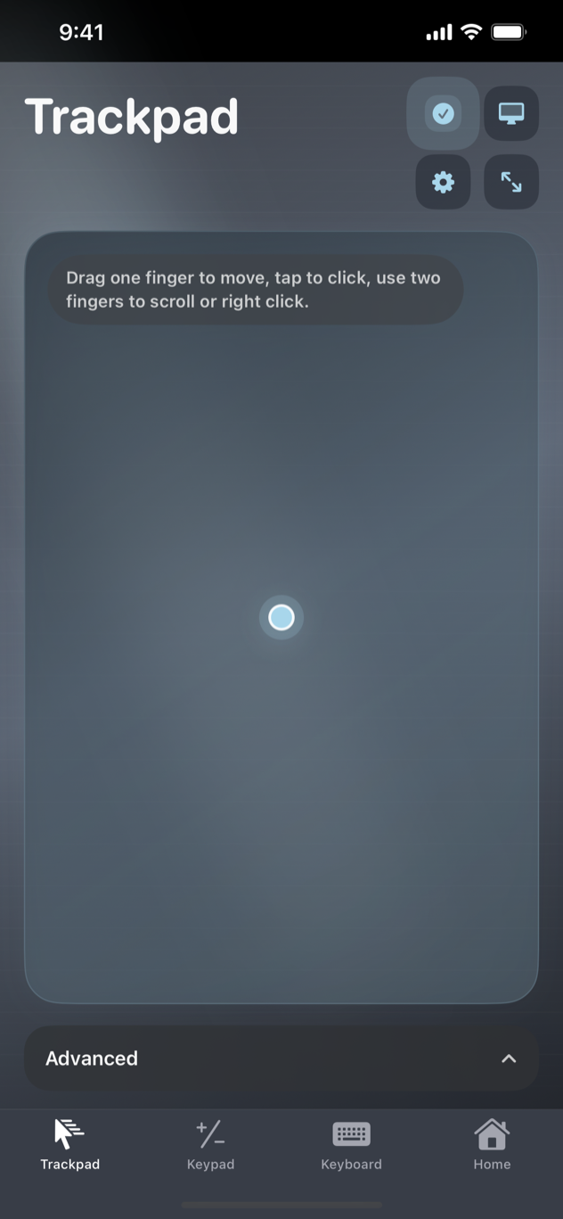 Tenki Trackpad screen